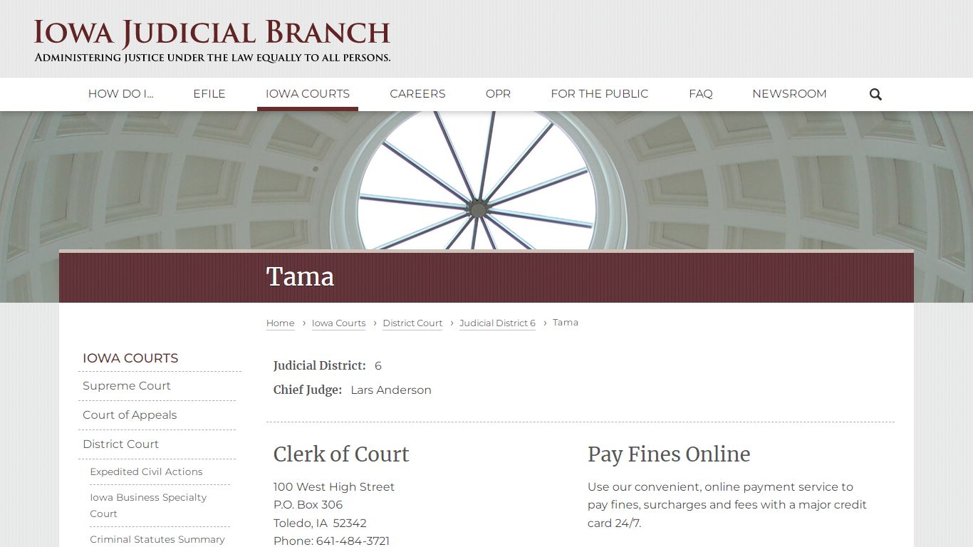 Tama | Judicial District 6 | Iowa Judicial Branch